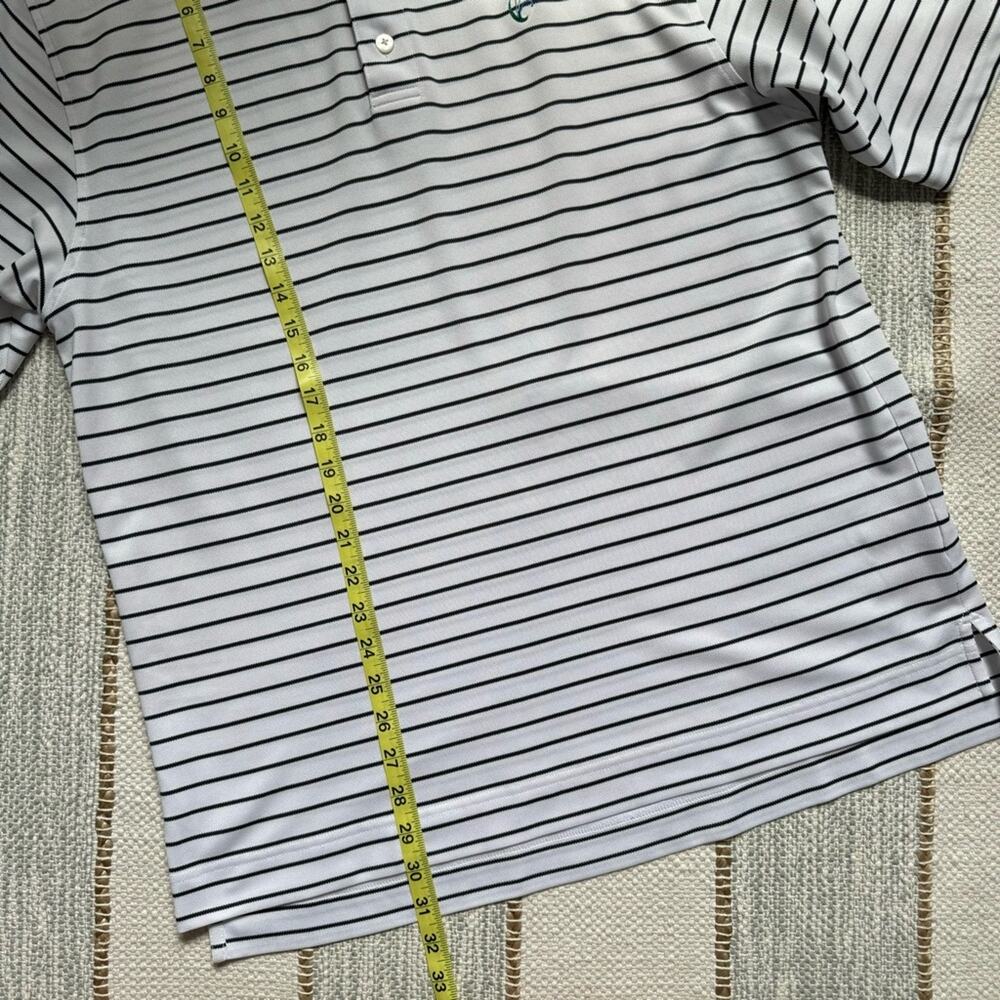 FootJoy White Black Striped Short Sleeves Golf Polo Shirt Men’s Size Medium - Picture 5 of 9
